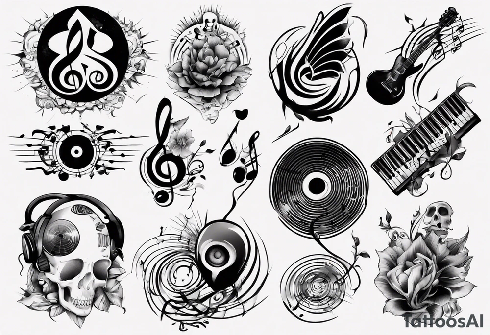 music sound tattoo idea