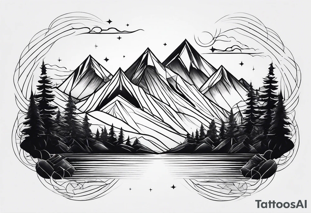 mountains for forearm tattoo idea