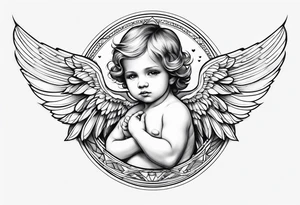 baby angel tattoo idea