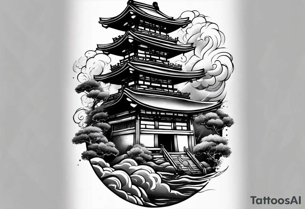 Japanese theme on forearm for men tattoo idea