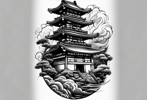 Japanese theme on forearm for men tattoo idea