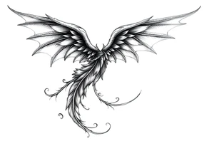Angel devil feathers tattoo idea