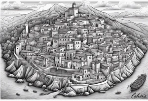 Map of calabria tattoo idea