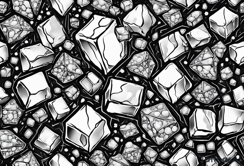 a shower that rains ice cubes tattoo idea