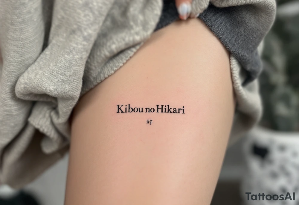 希望の光 (Kibou no Hikari) – Light of hope
Color: Golden yellow with bright white, representing a beacon of light that guides through dark times. tattoo idea