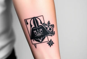 deck of cards, Darth vader, black feathers. princess crown tattoo idea