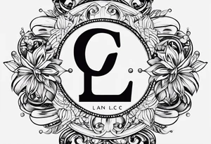 small fine line art with the letters L and C without brackground. focus is on the letters tattoo idea