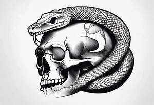 A snake wrapped around a skull tattoo idea