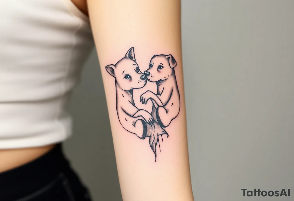 Dog love tattoo idea