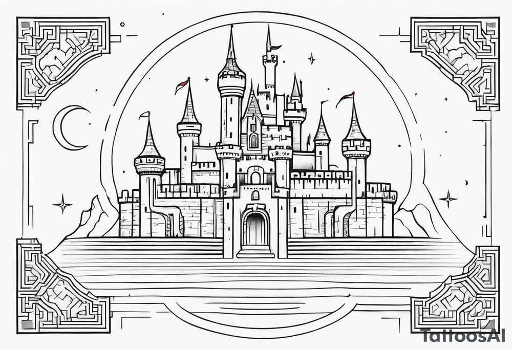 Labyrinth, Castle, North Star tattoo idea