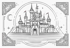 Labyrinth, Castle, North Star tattoo idea
