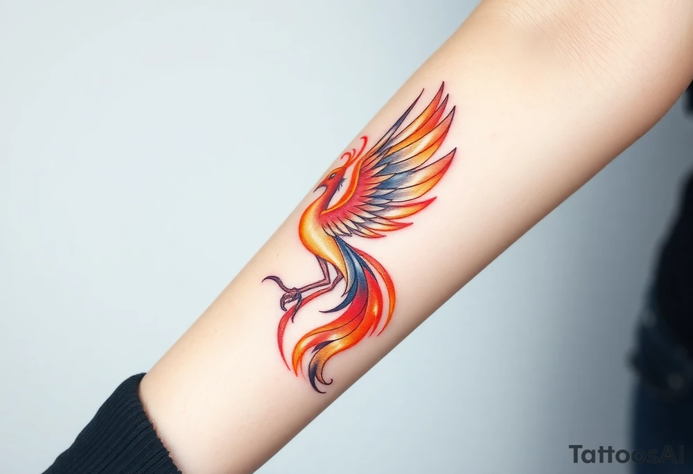 Phoenix with fire tattoo idea