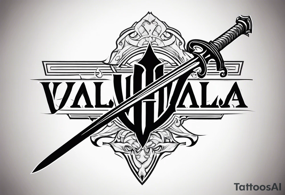 Valhalla soldier sword tattoo idea