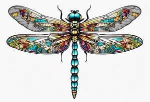 dragonfly made of tools tattoo idea