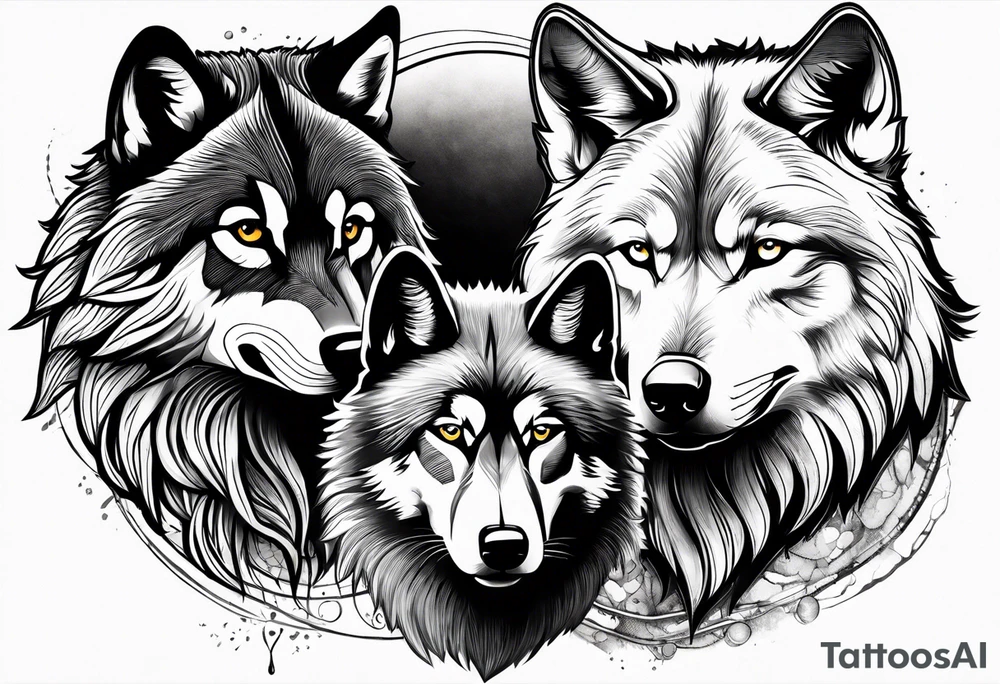 Wolves looking at you tattoo idea