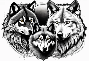 Wolves looking at you tattoo idea