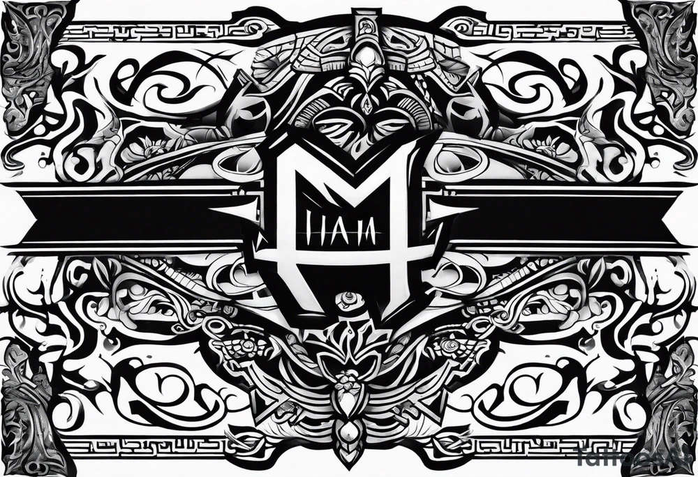 Flip face mask ambigram tattoo idea