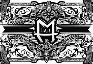 Flip face mask ambigram tattoo idea