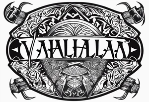 Valhalla berserker round shield axe tattoo idea