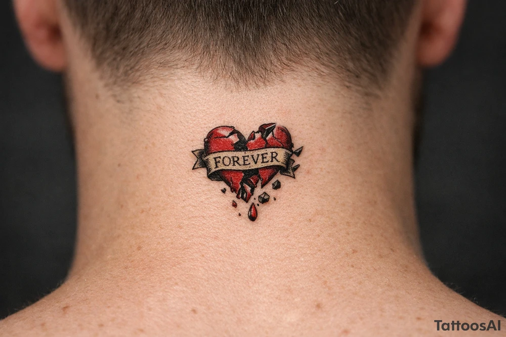 A realistic heart falling apart for believing forever might be real tattoo idea