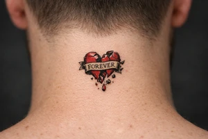 A realistic heart falling apart for believing forever might be real tattoo idea