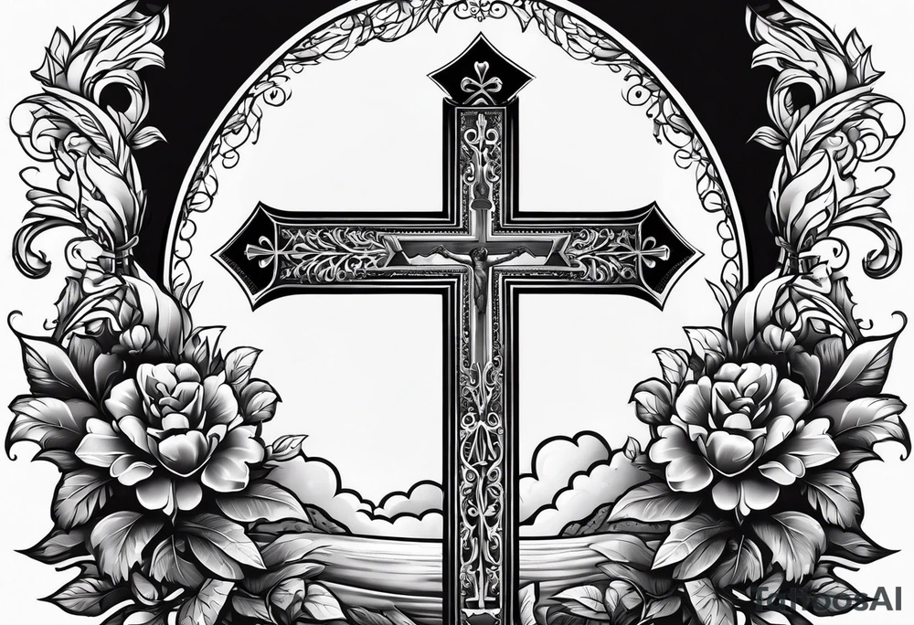 Cross in the middle of the cross is written I love you jenny tattoo idea