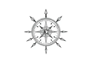 Compass with arrows tattoo idea
