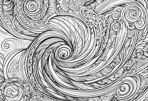 Swirls and whirls from fingers to elbow half sleeve tattoo idea