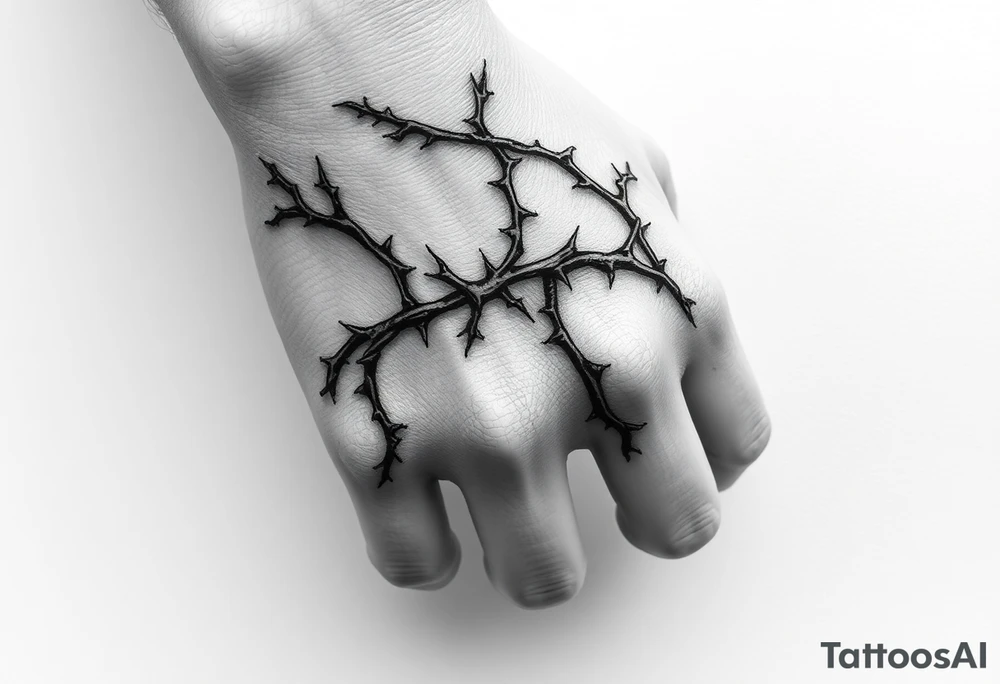 Vines with thorns that wrap all around my wrist and hand tattoo idea