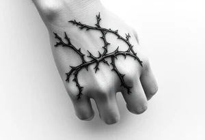 Vines with thorns that wrap all around my wrist and hand tattoo idea