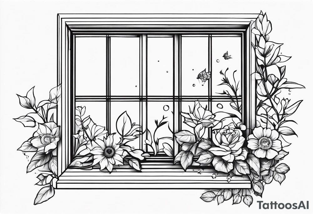 Broken window, flowers, beauty, soul tattoo idea