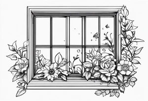 Broken window, flowers, beauty, soul tattoo idea