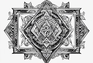free masonry symbol , rectangle tattoo idea