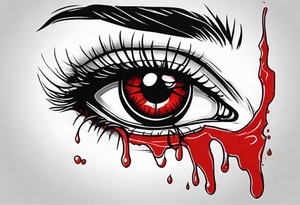 Bloody tear flow from eye sleeve tattoo tattoo idea