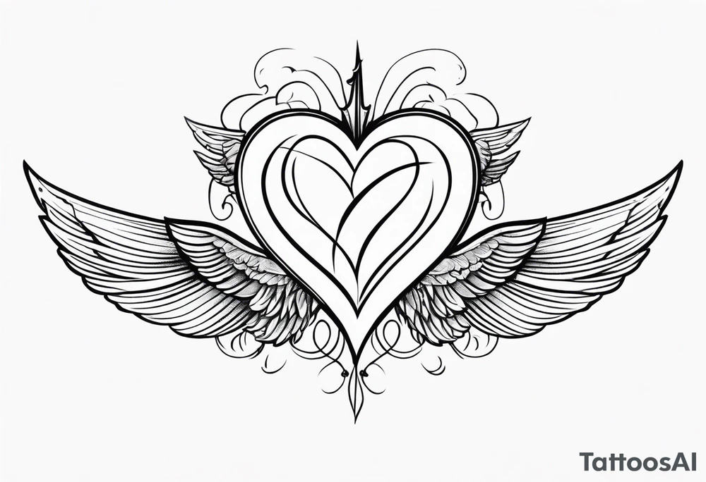 Heart with wings saying 22 tattoo idea