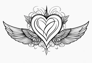 Heart with wings saying 22 tattoo idea
