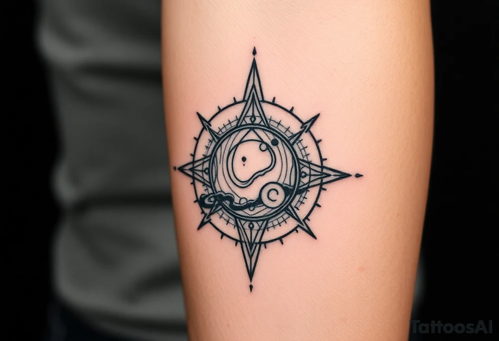 outer space, planets, geometric patterns, string theory tattoo idea