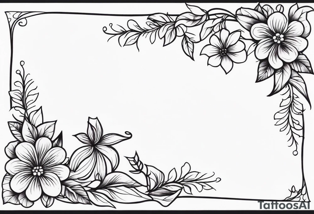 vines flowers straight line tattoo idea