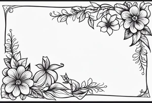 vines flowers straight line tattoo idea