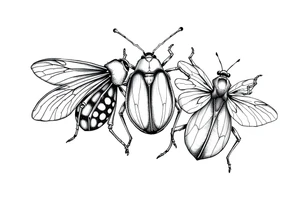 Cute bugs tattoo idea