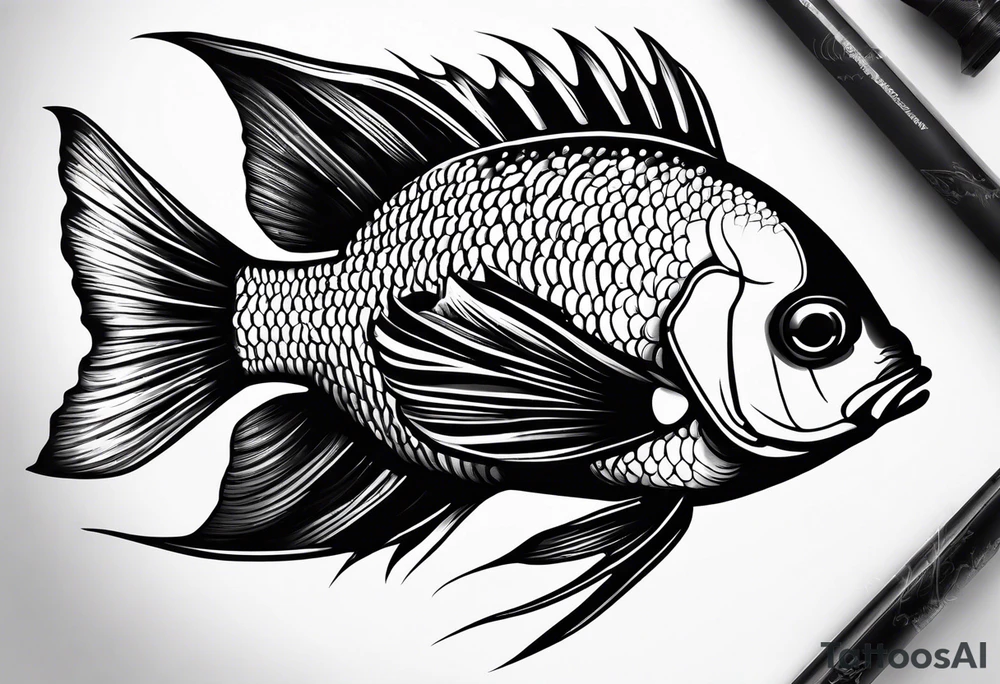 Tropical fish for men's shoulder tattoo idea