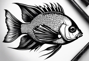 Tropical fish for men's shoulder tattoo idea