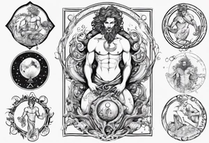 The Zodiac sign Aquarius in Human male form . tattoo idea