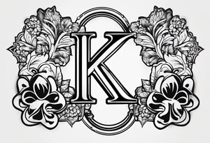 A dog paw with the letters K, F, K, A in each dog paw tattoo idea