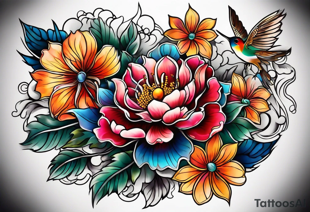 Flower chest piece tattoo idea