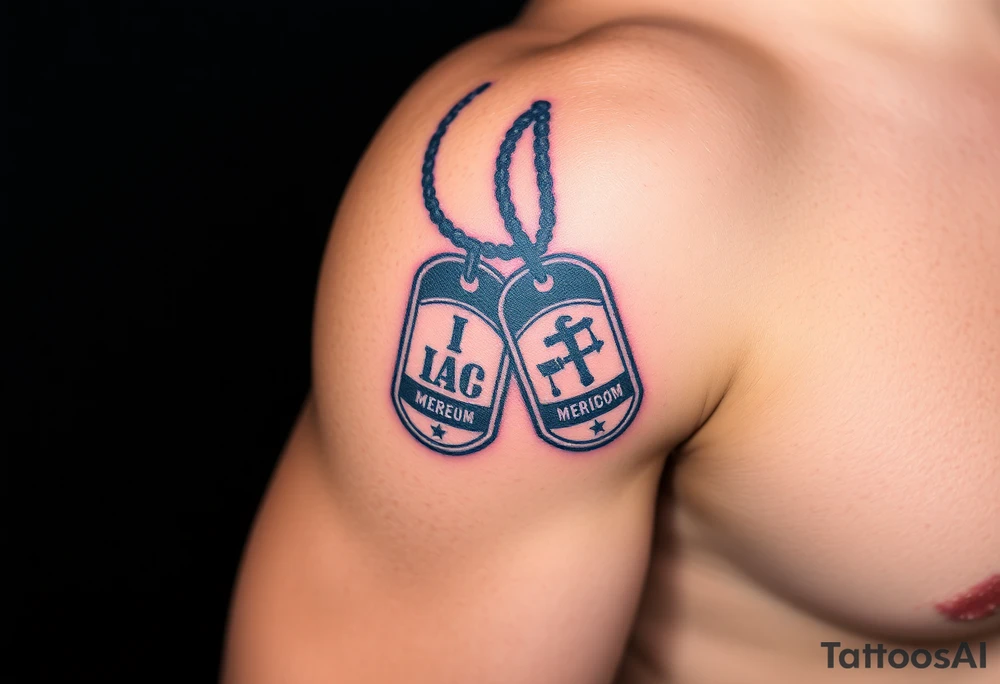 Marine corps
Operation Iraqi freedom
Dog tags tattoo idea