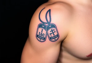 Marine corps
Operation Iraqi freedom
Dog tags tattoo idea