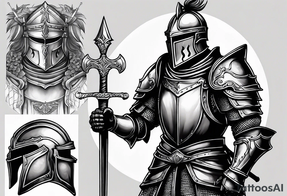 knight with heavy armor tattoo idea