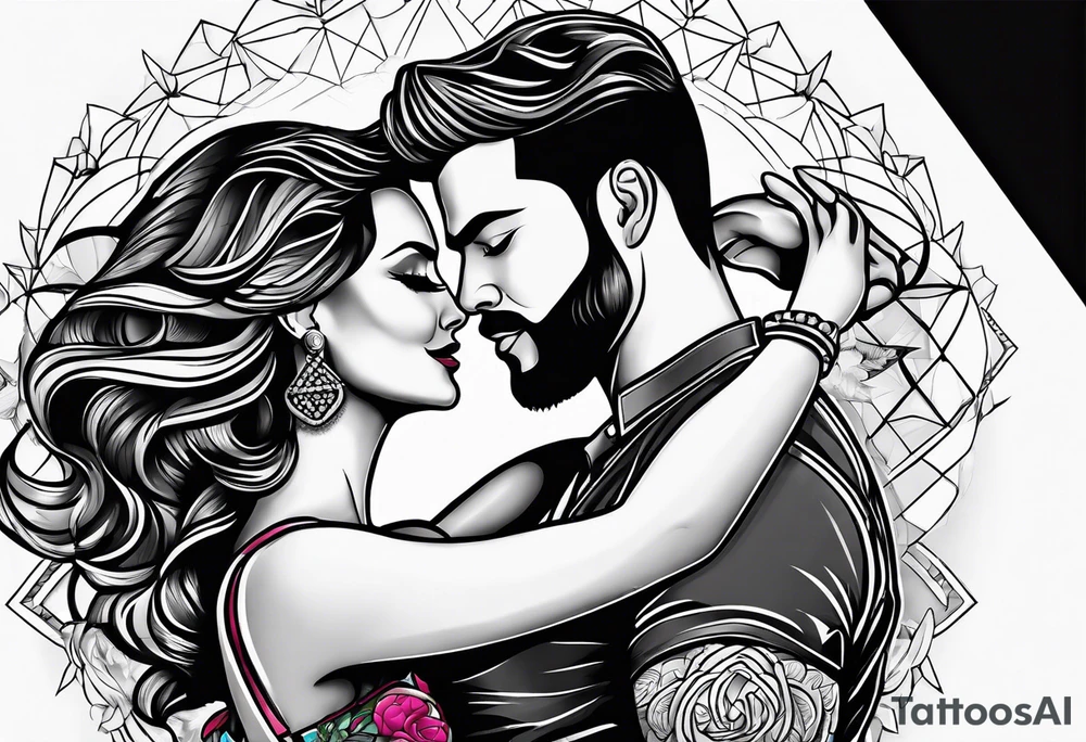 Dancing salsa couple tattoo idea