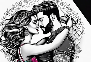 Dancing salsa couple tattoo idea